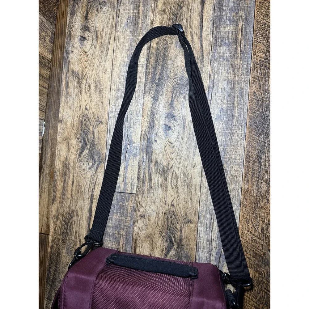 Lowepro‎ Edit 130 Burgundy Camera Bag Adjustable Shoulder Strap Side Pocket